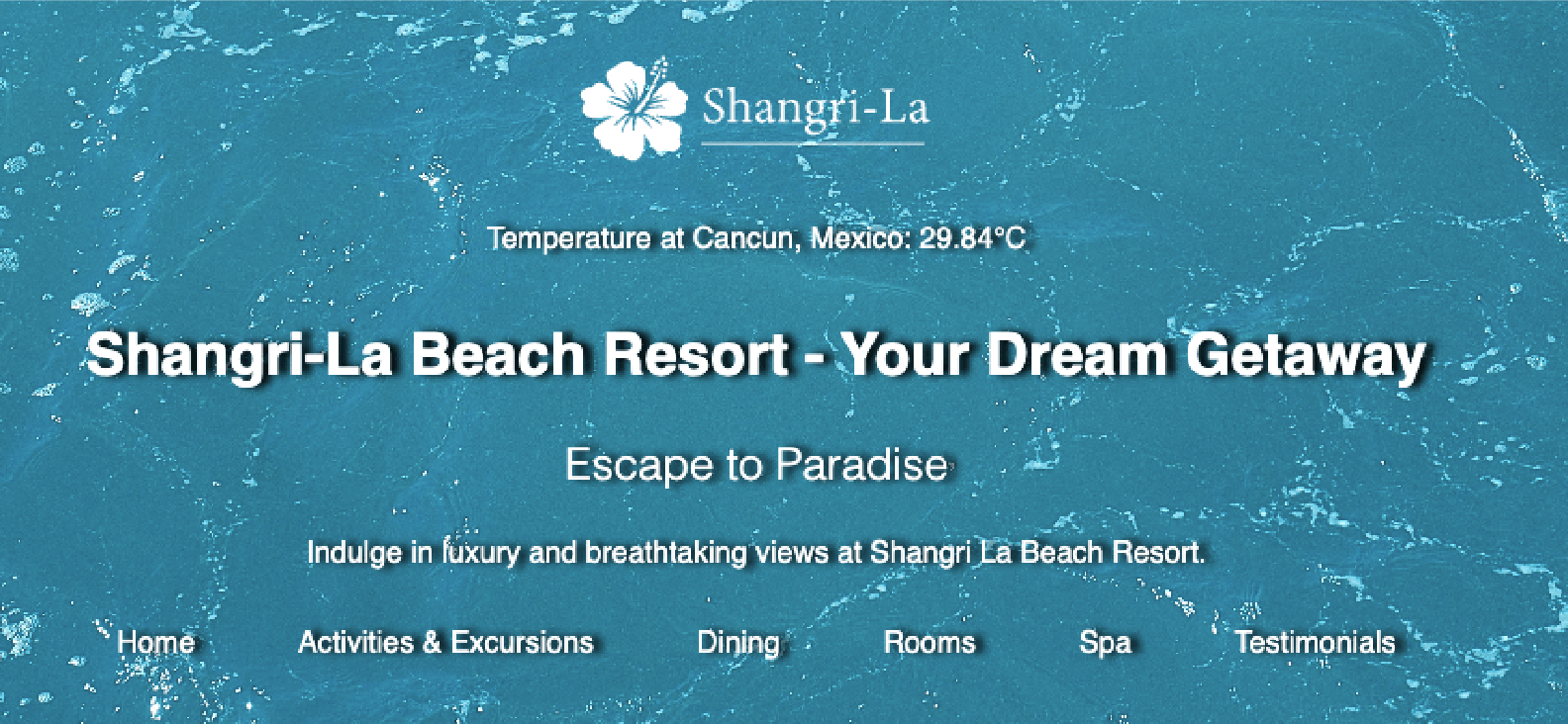 screenshot of a website header