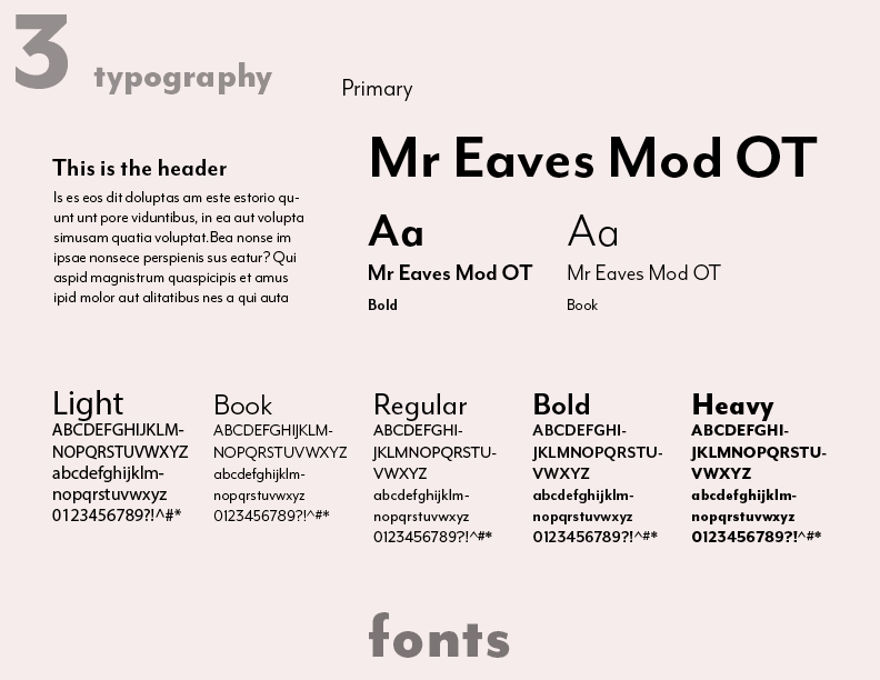 screenshot of the brand identity pages